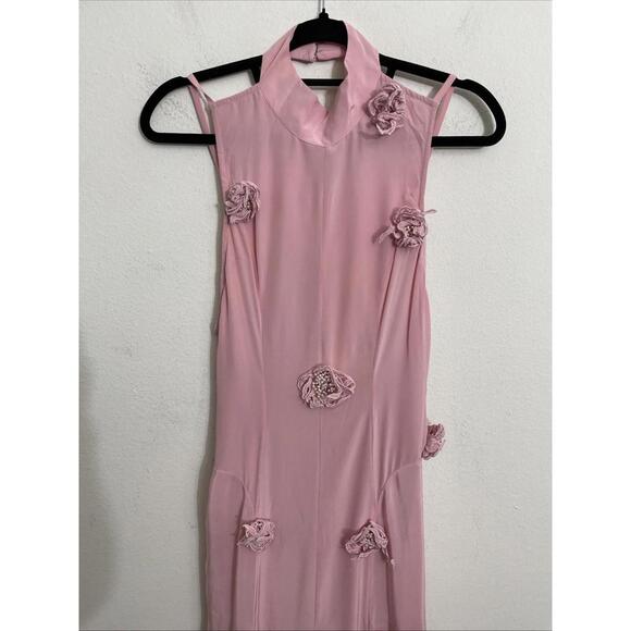 La Fuori Backless Maxi Dress in Ostrich Feather Pink XS NWT $780msrp - Picture 7 of 14